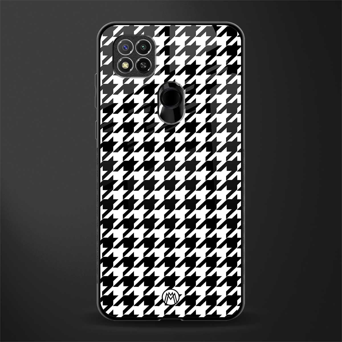 houndstooth classic glass case for redmi 9 image