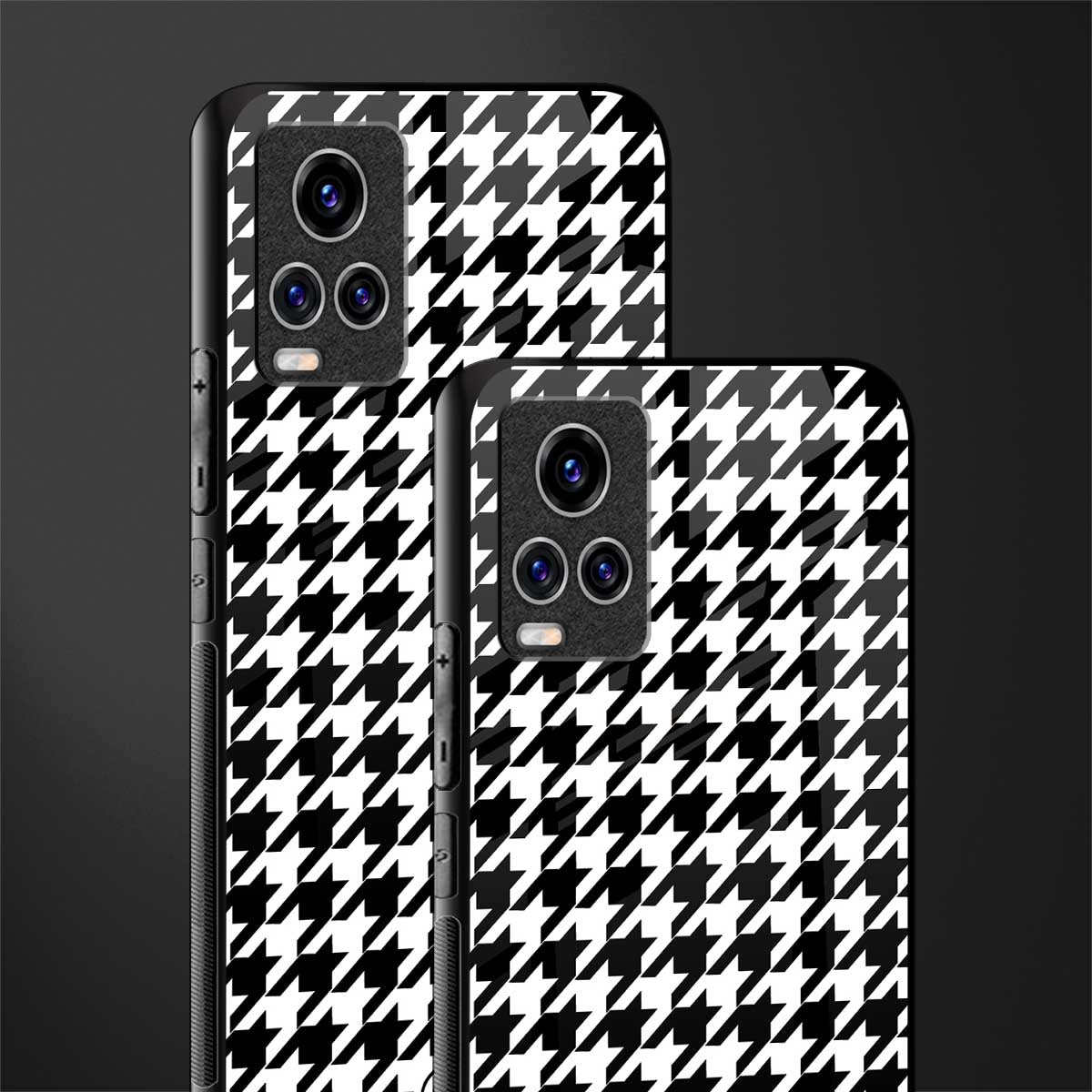 houndstooth classic glass case for vivo v20 pro image-2