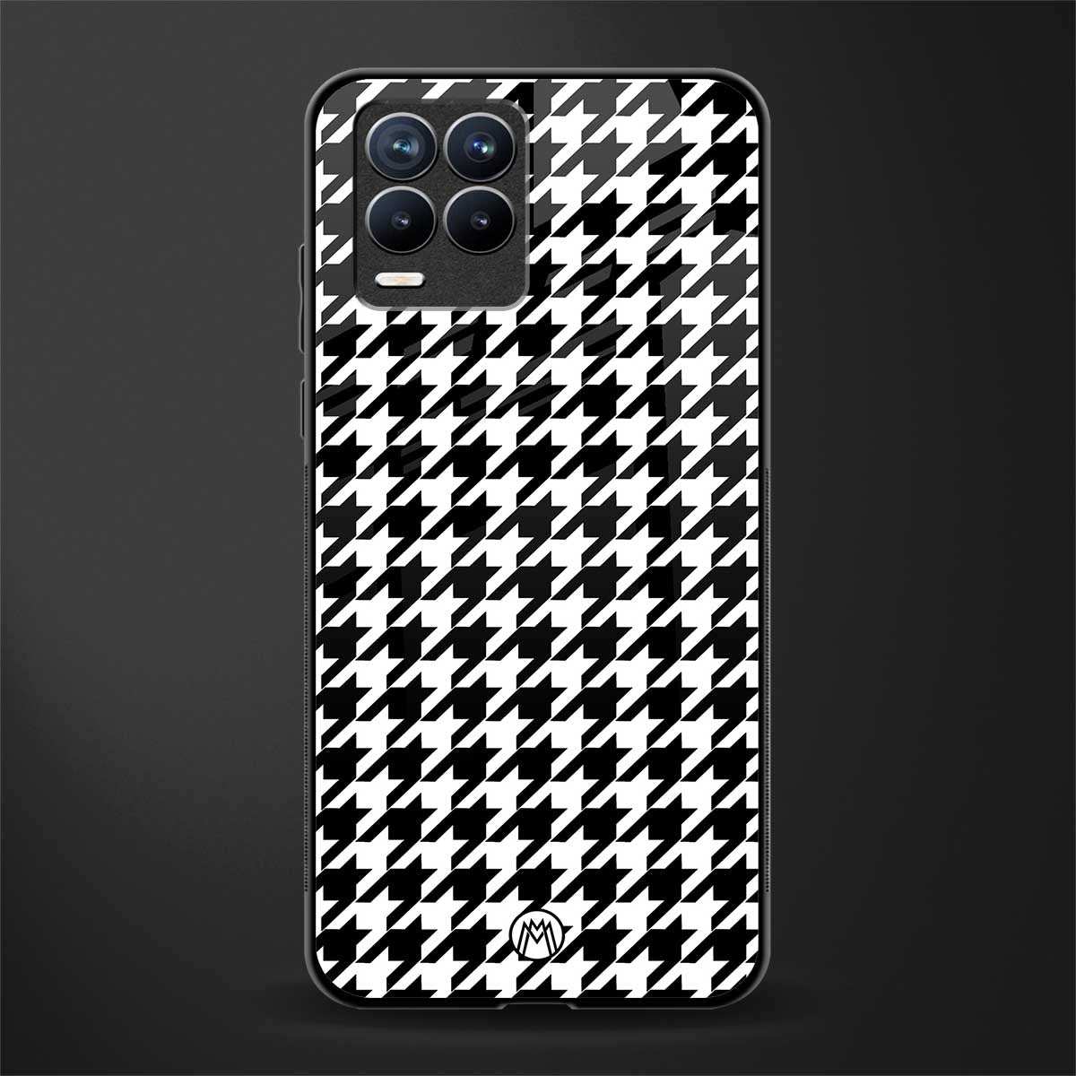 houndstooth classic glass case for realme 8 pro image