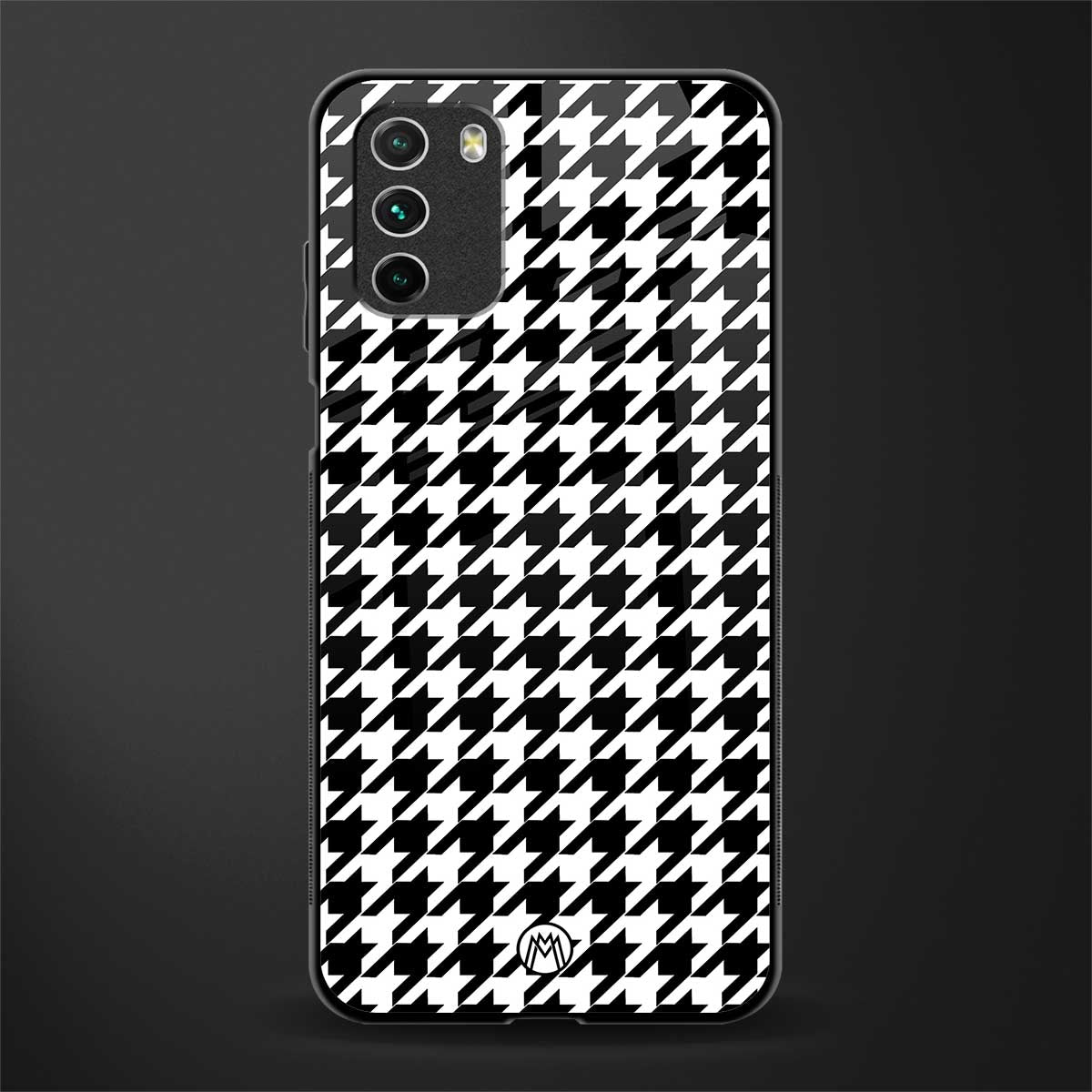 houndstooth classic glass case for poco m3 image