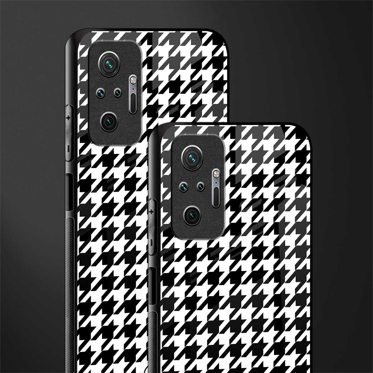 houndstooth classic glass case for redmi note 10 pro image-2