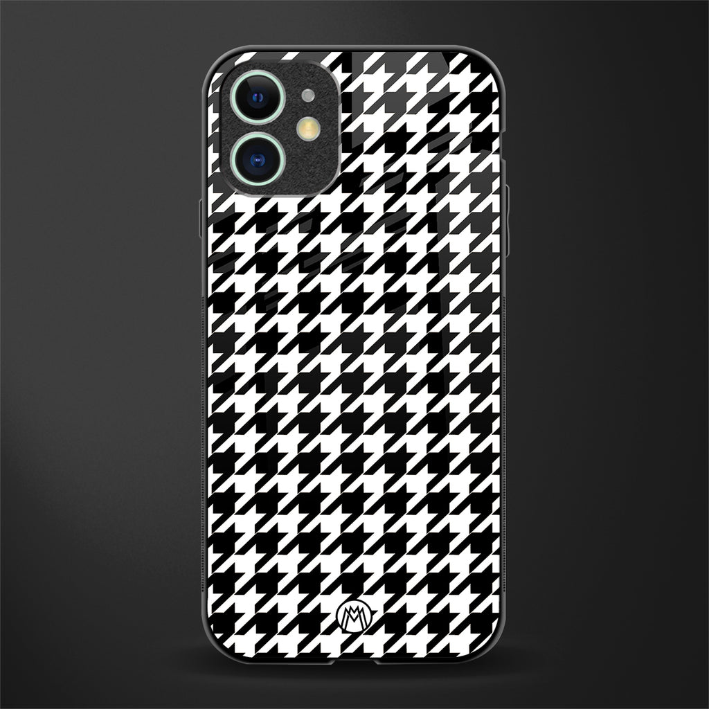 houndstooth classic glass case for iphone 11 image