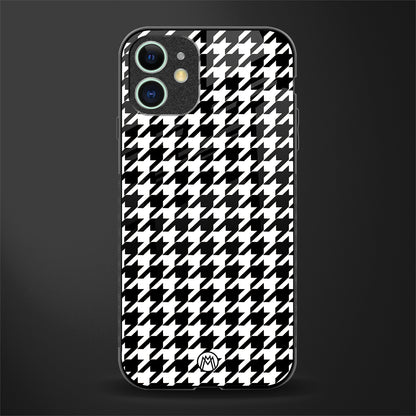 houndstooth classic glass case for iphone 11 image