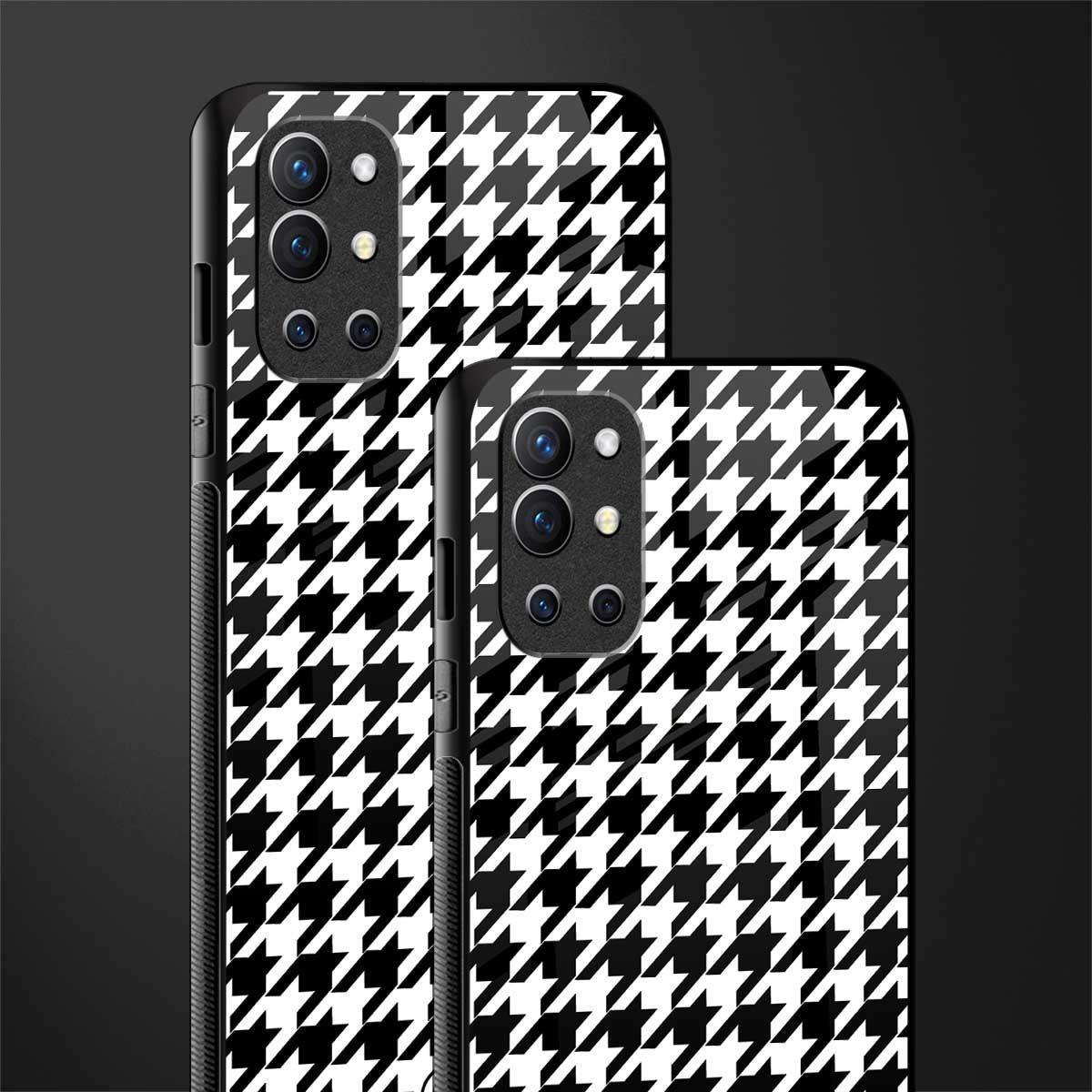 houndstooth classic glass case for oneplus 9r image-2