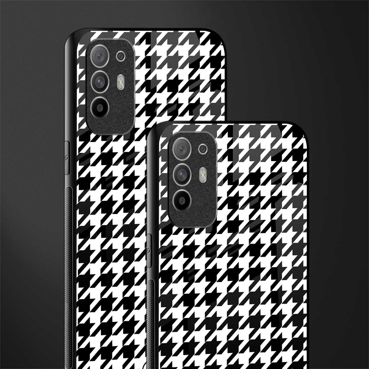 houndstooth classic glass case for oppo f19 pro plus image-2