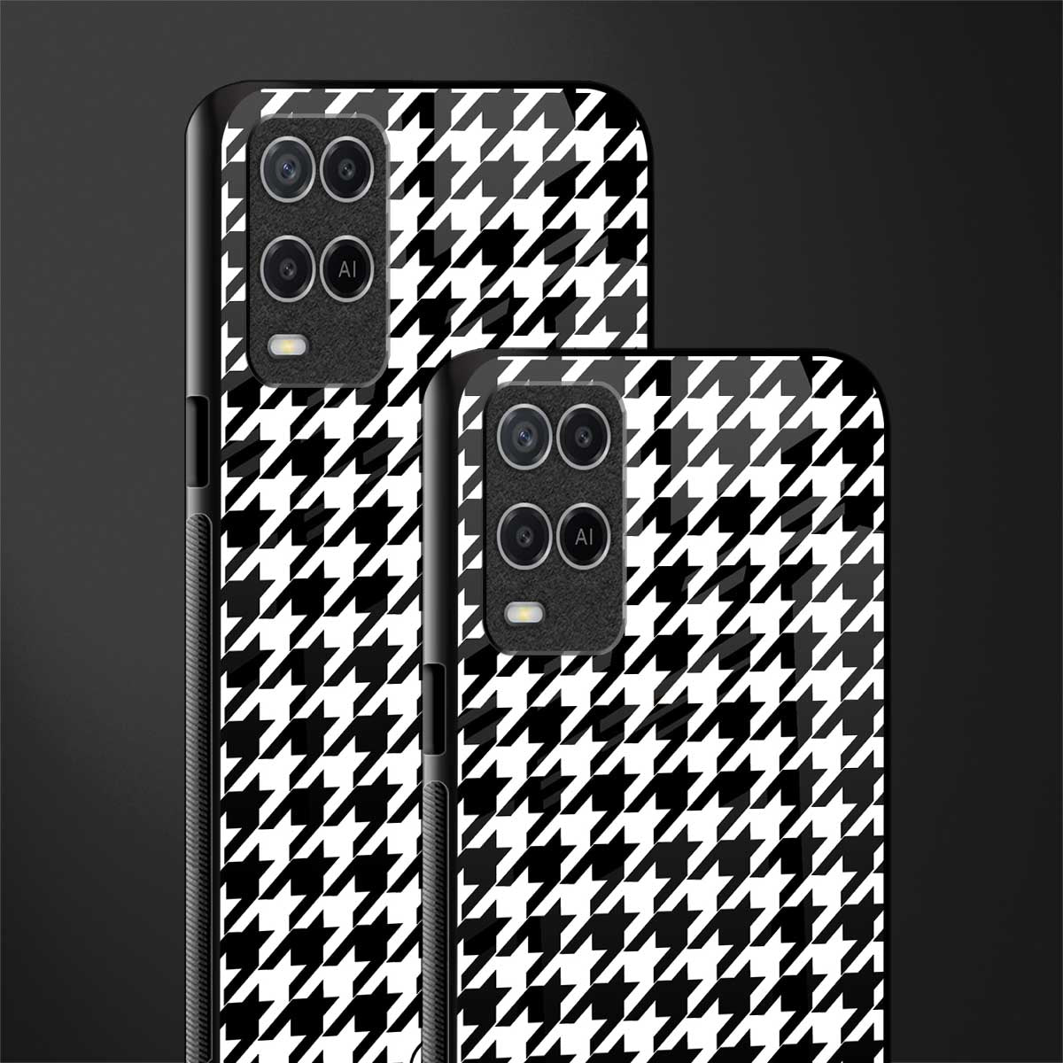 houndstooth classic glass case for oppo a54 image-2