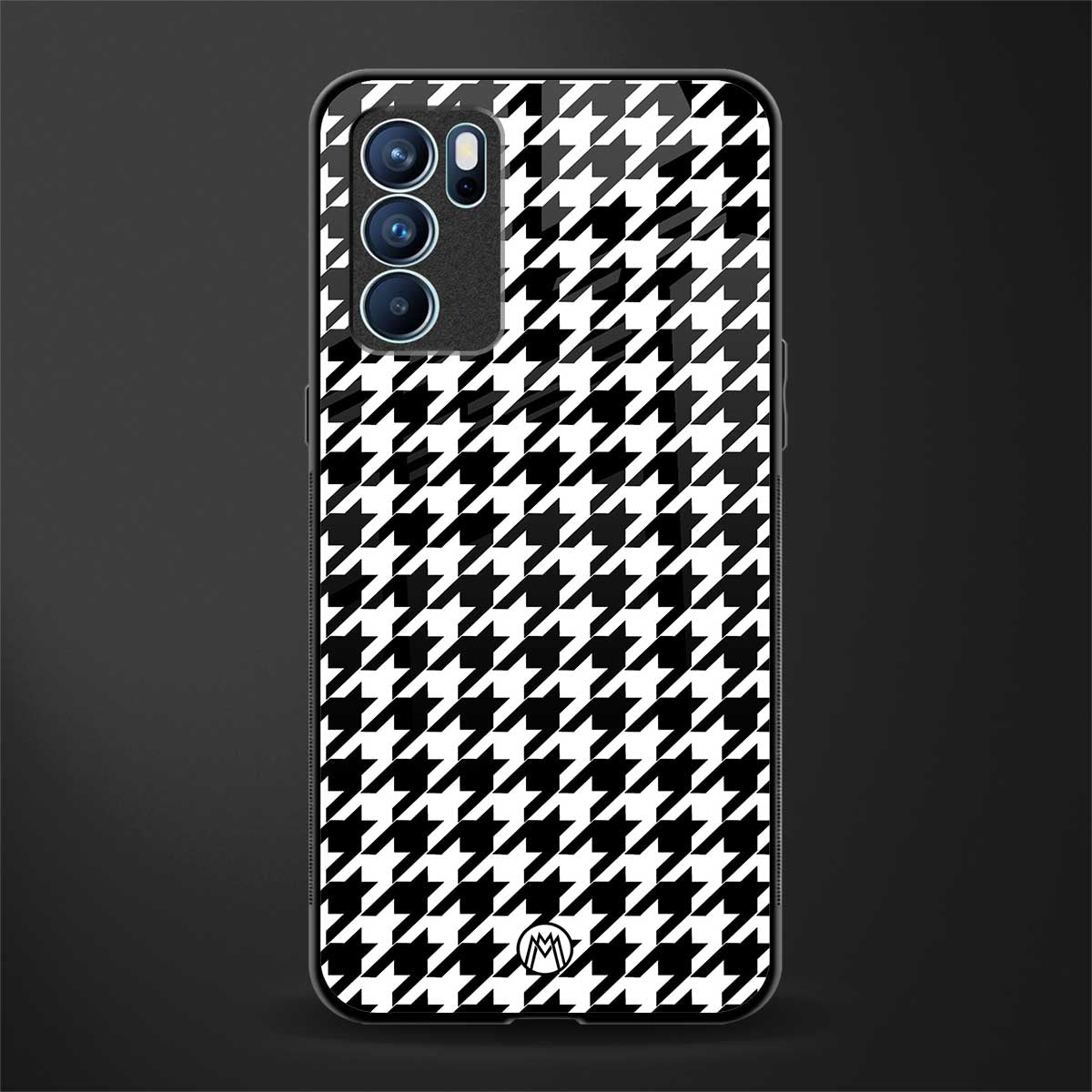 houndstooth classic glass case for oppo reno6 5g image