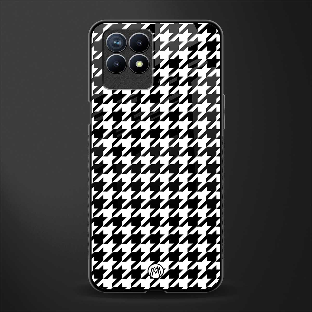 houndstooth classic glass case for realme 8i image