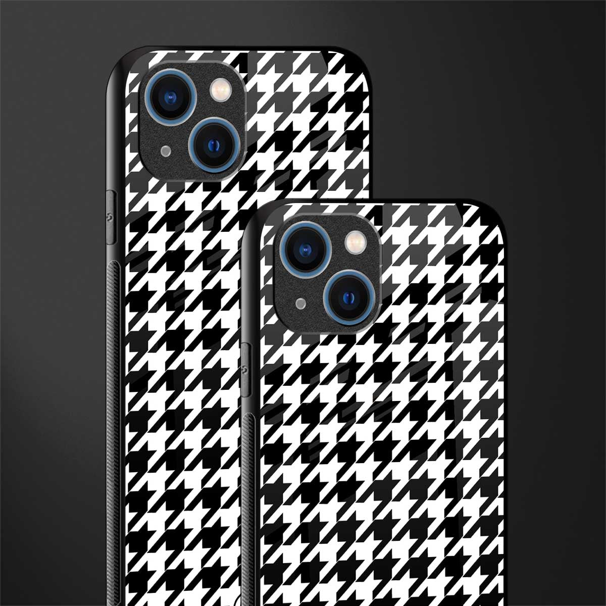 houndstooth classic glass case for iphone 13 image-2