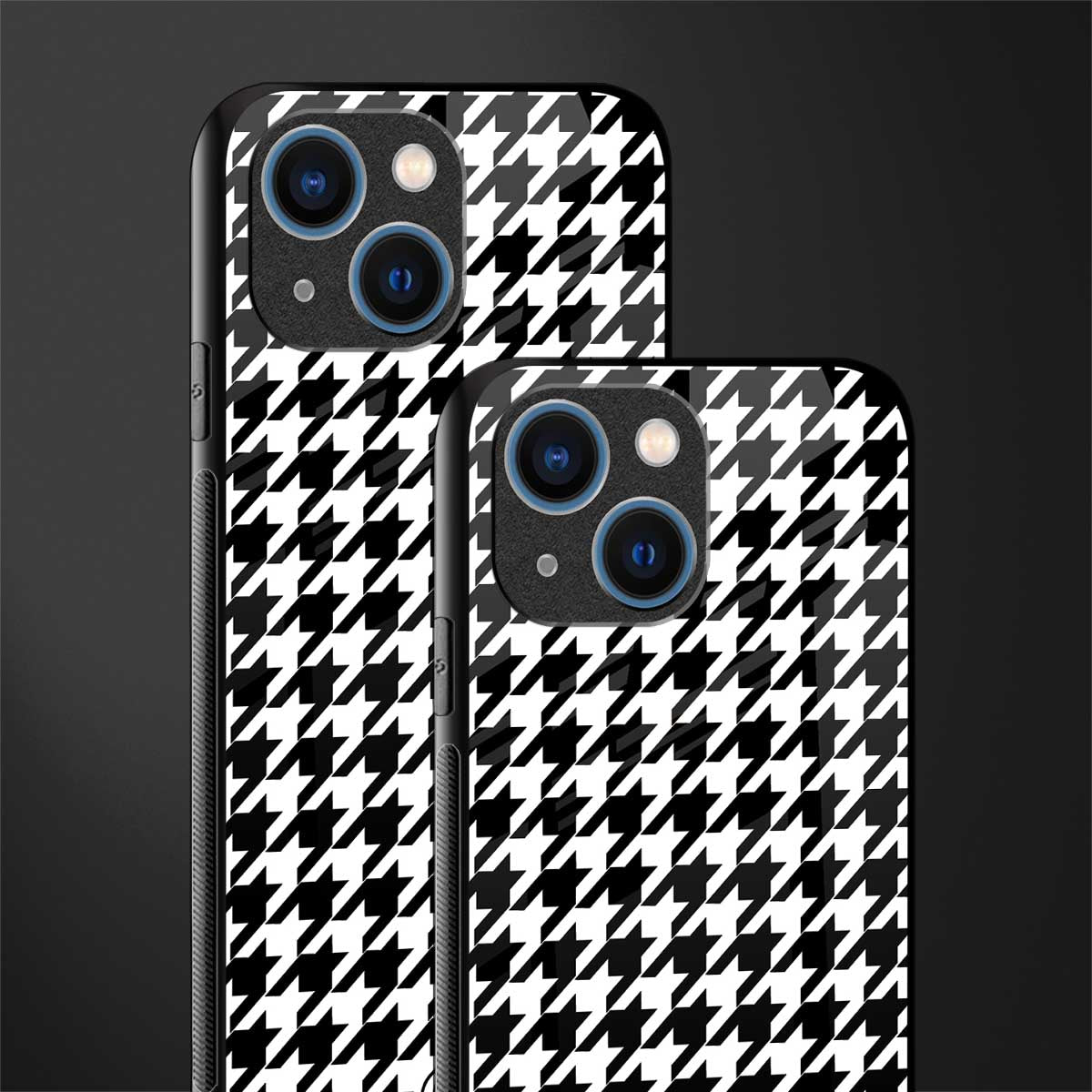 houndstooth classic glass case for iphone 13 mini image-2