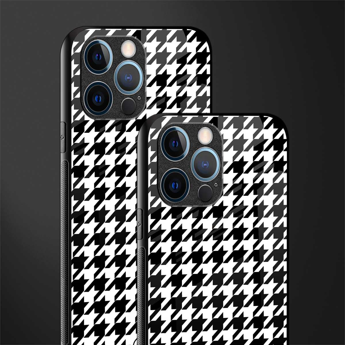 houndstooth classic glass case for iphone 12 pro image-2