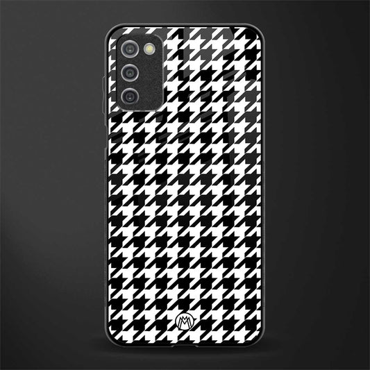 houndstooth classic glass case for samsung galaxy a03s image