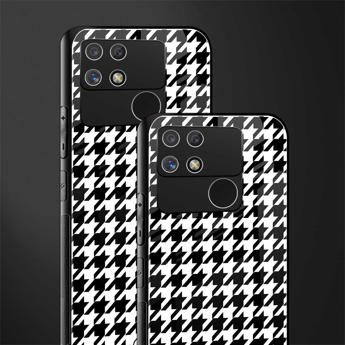 houndstooth classic back phone cover | glass case for realme narzo 50a