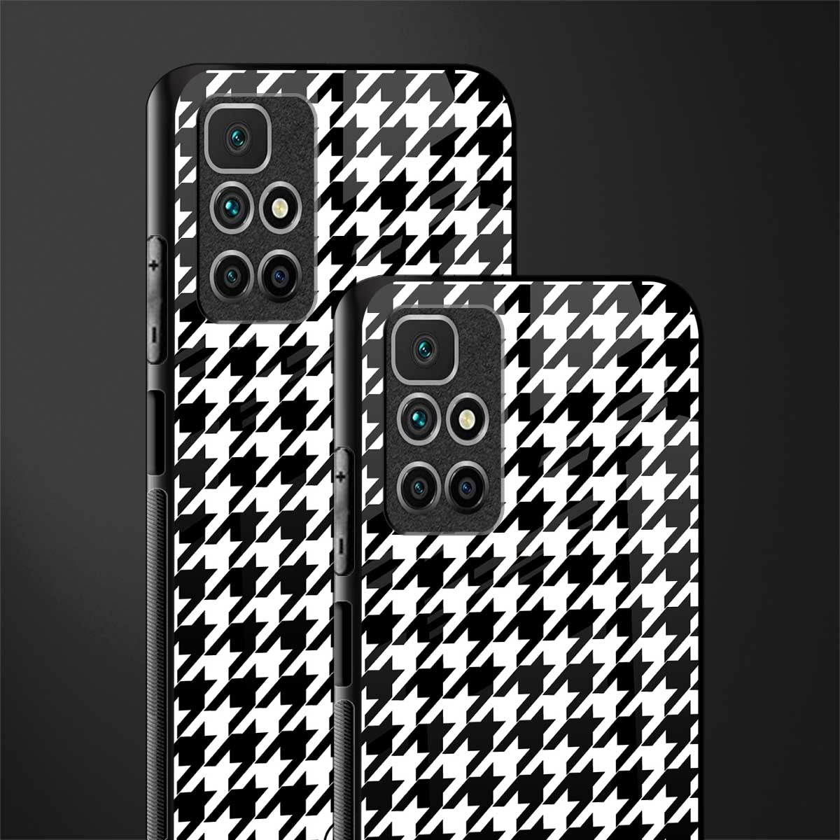 houndstooth classic glass case for redmi 10 prime image-2