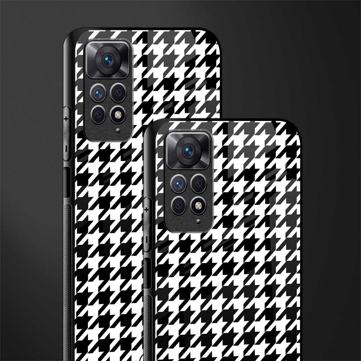 houndstooth classic back phone cover | glass case for redmi note 11 pro plus 4g/5g
