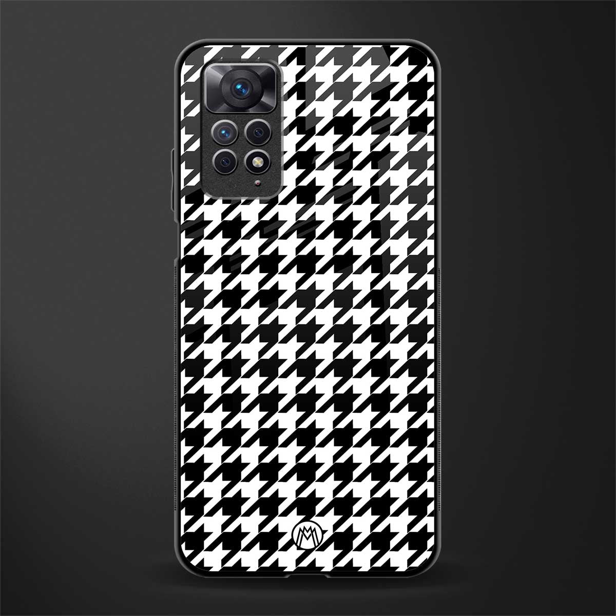 houndstooth classic back phone cover | glass case for redmi note 11 pro plus 4g/5g