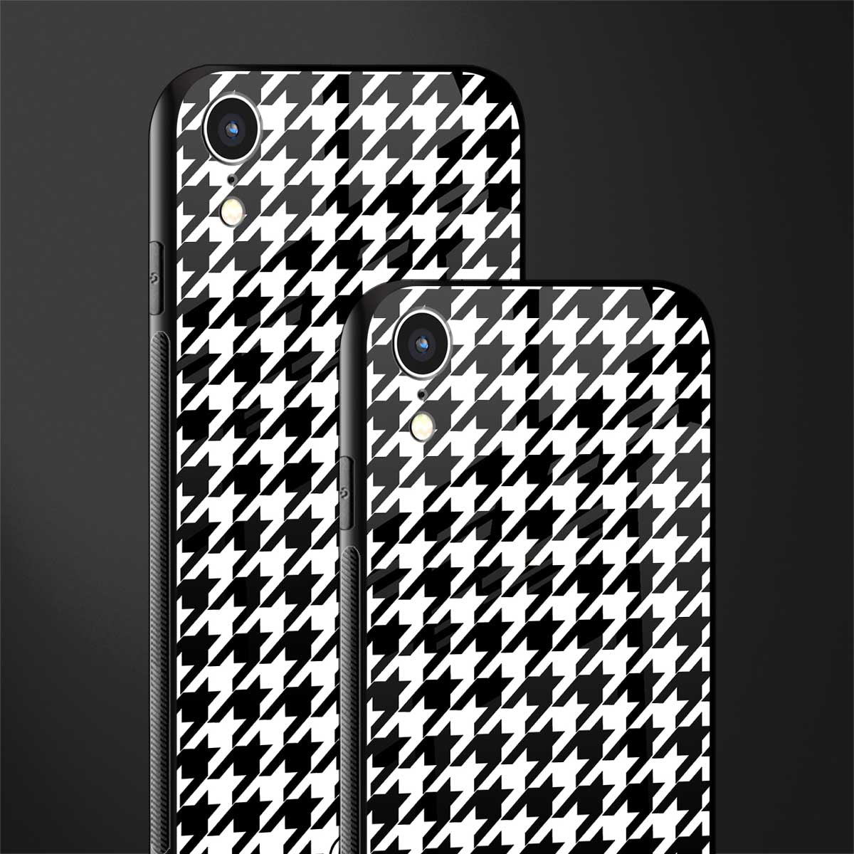 houndstooth classic glass case for iphone xr image-2