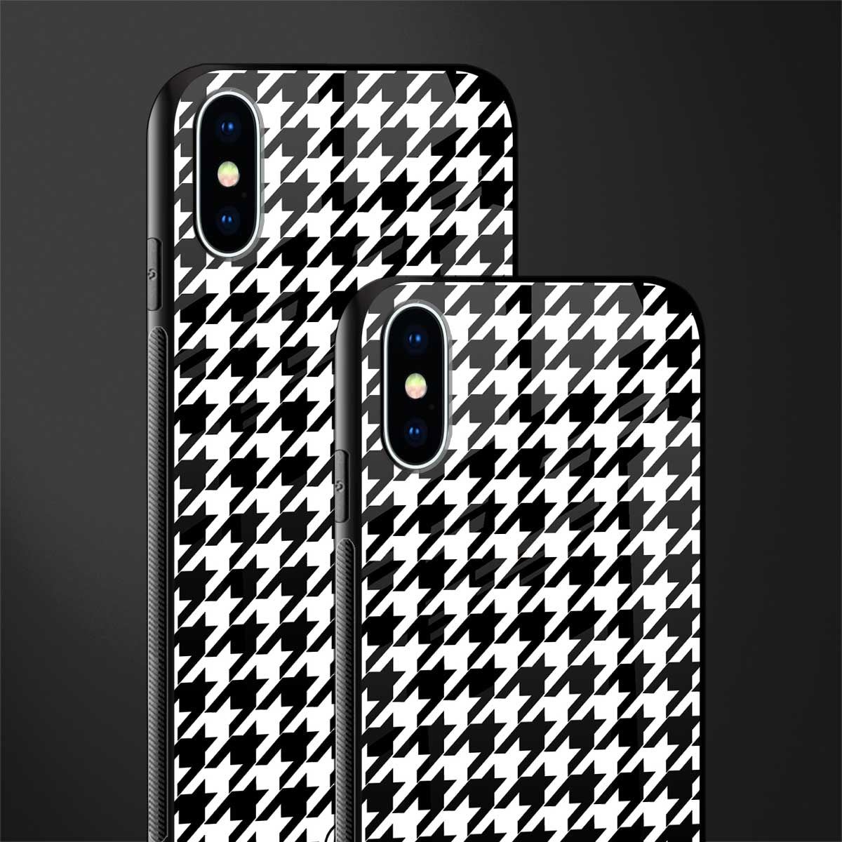 houndstooth classic glass case for iphone xs image-2