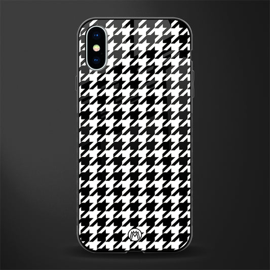 houndstooth classic glass case for iphone xs image