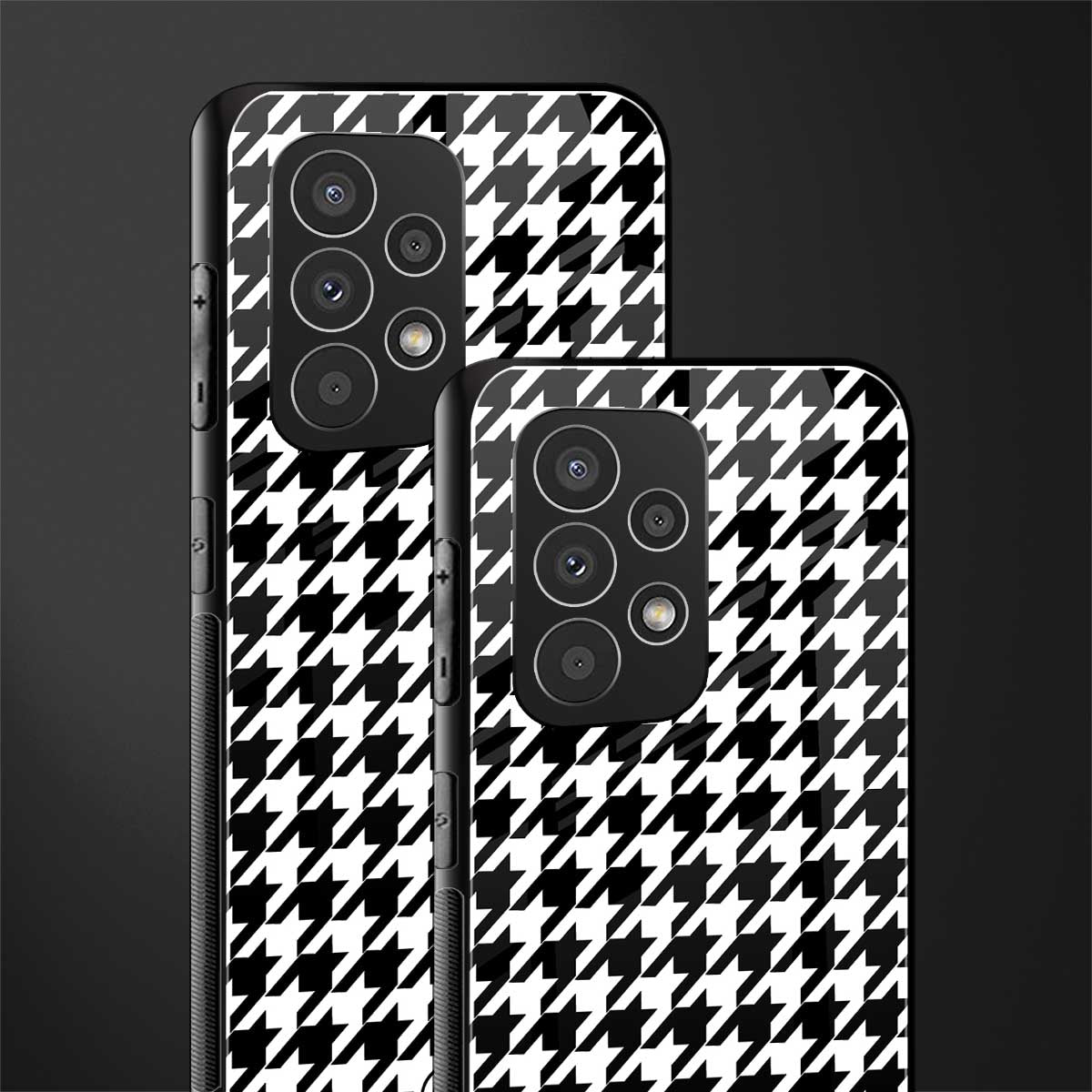 houndstooth classic back phone cover | glass case for samsung galaxy a73 5g