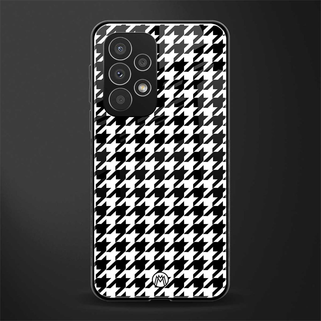 houndstooth classic back phone cover | glass case for samsung galaxy a73 5g