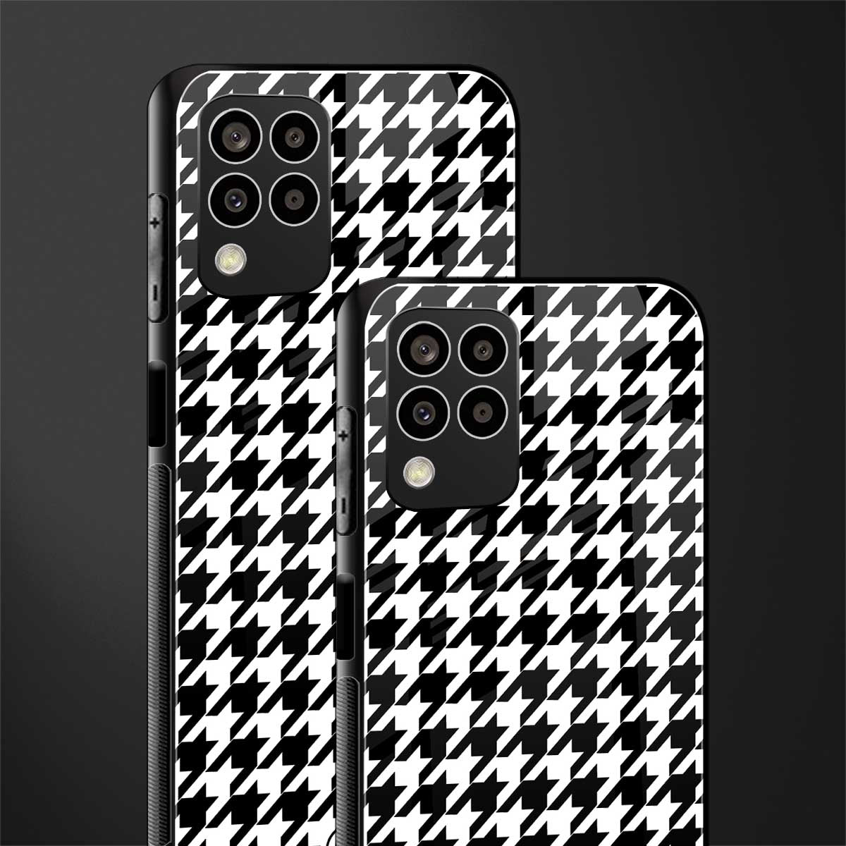 houndstooth classic back phone cover | glass case for samsung galaxy m33 5g