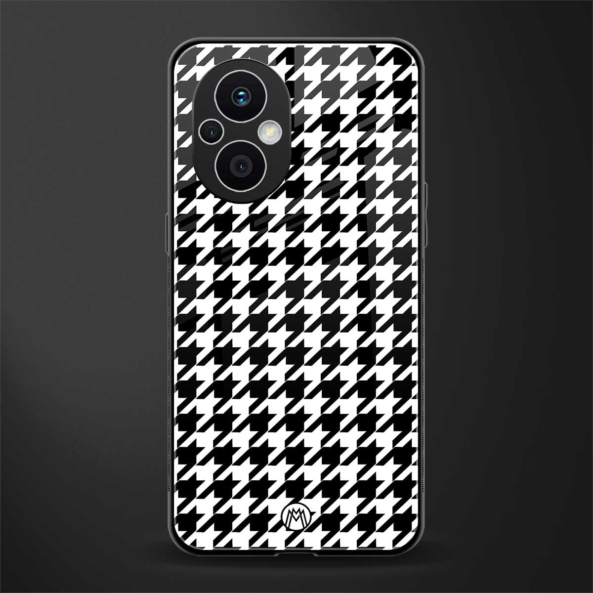 houndstooth classic back phone cover | glass case for oppo f21 pro 5g