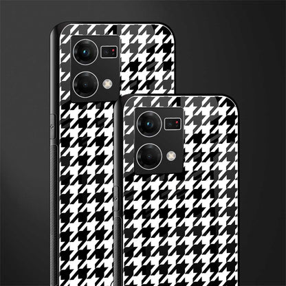 houndstooth classic back phone cover | glass case for oppo f21 pro 4g