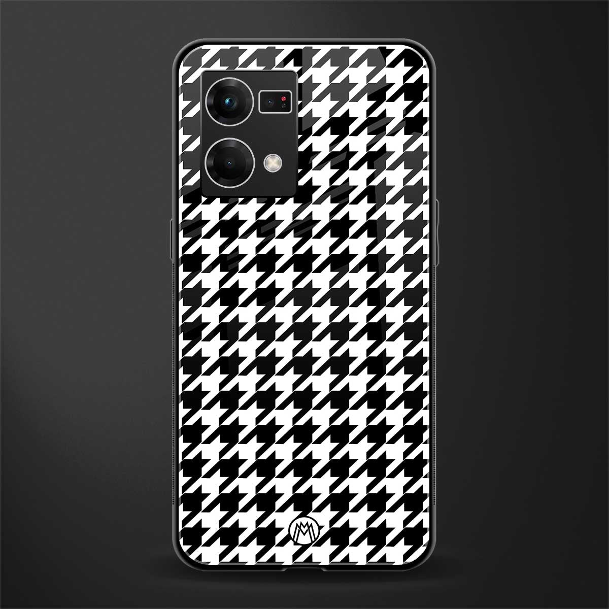 houndstooth classic back phone cover | glass case for oppo f21 pro 4g