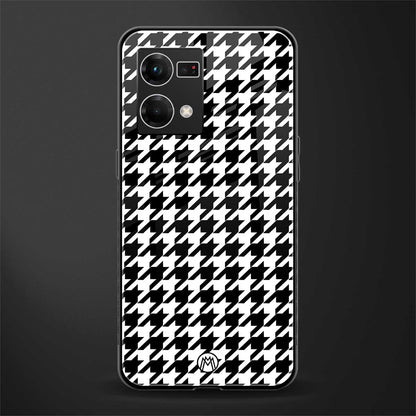 houndstooth classic back phone cover | glass case for oppo f21 pro 4g