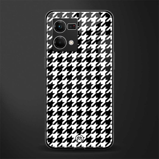 houndstooth classic back phone cover | glass case for oppo f21 pro 4g