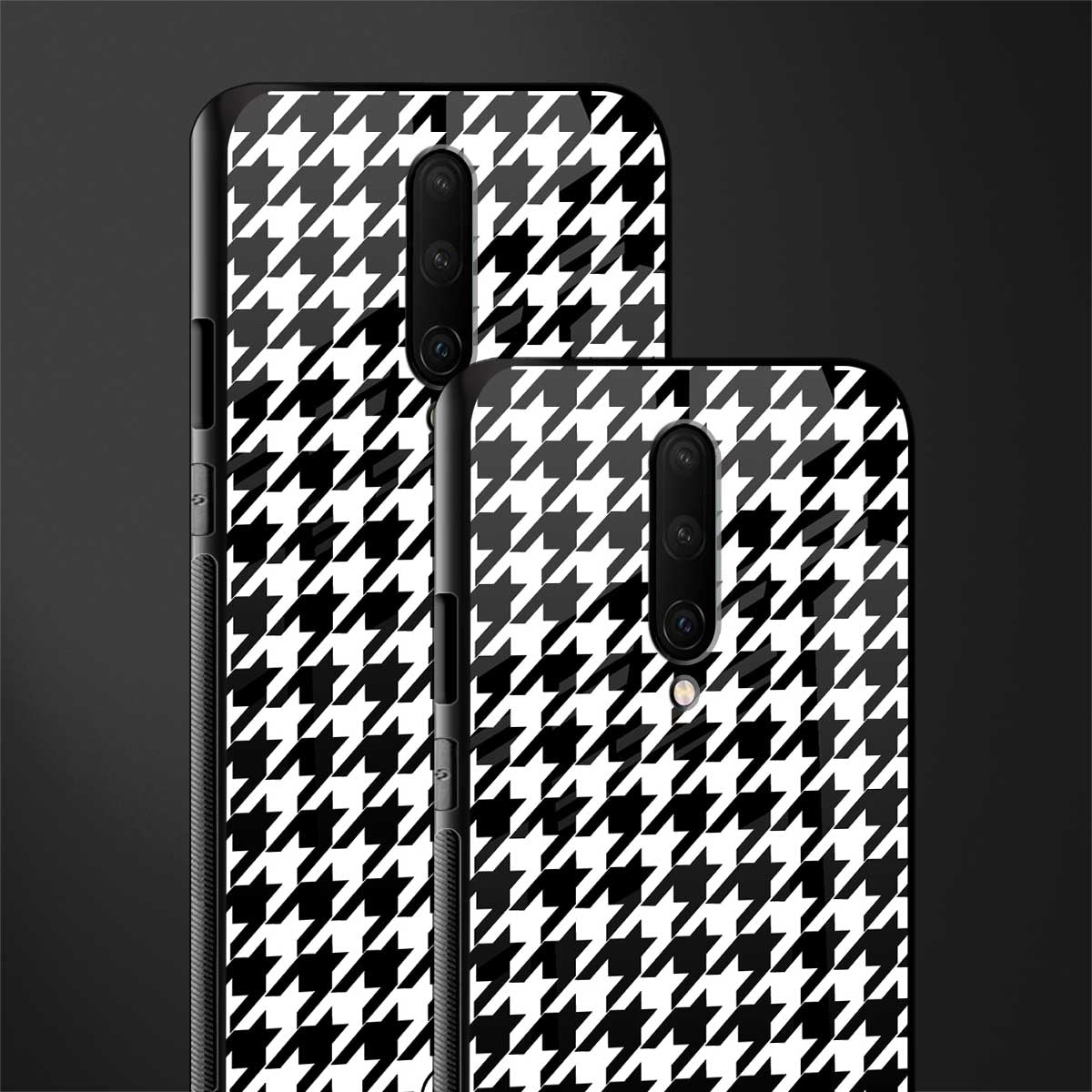 houndstooth classic glass case for oneplus 7 pro image-2