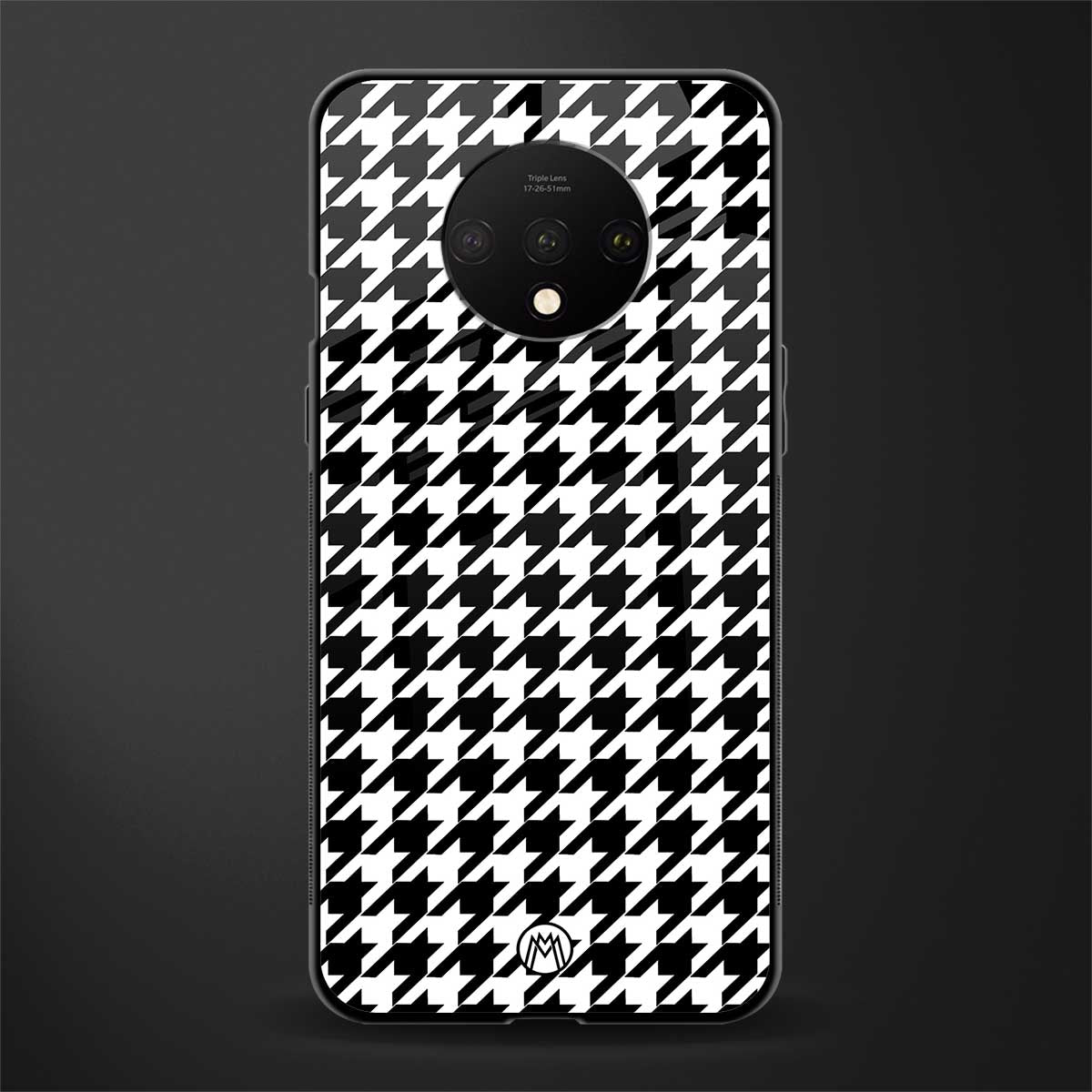houndstooth classic glass case for oneplus 7t image