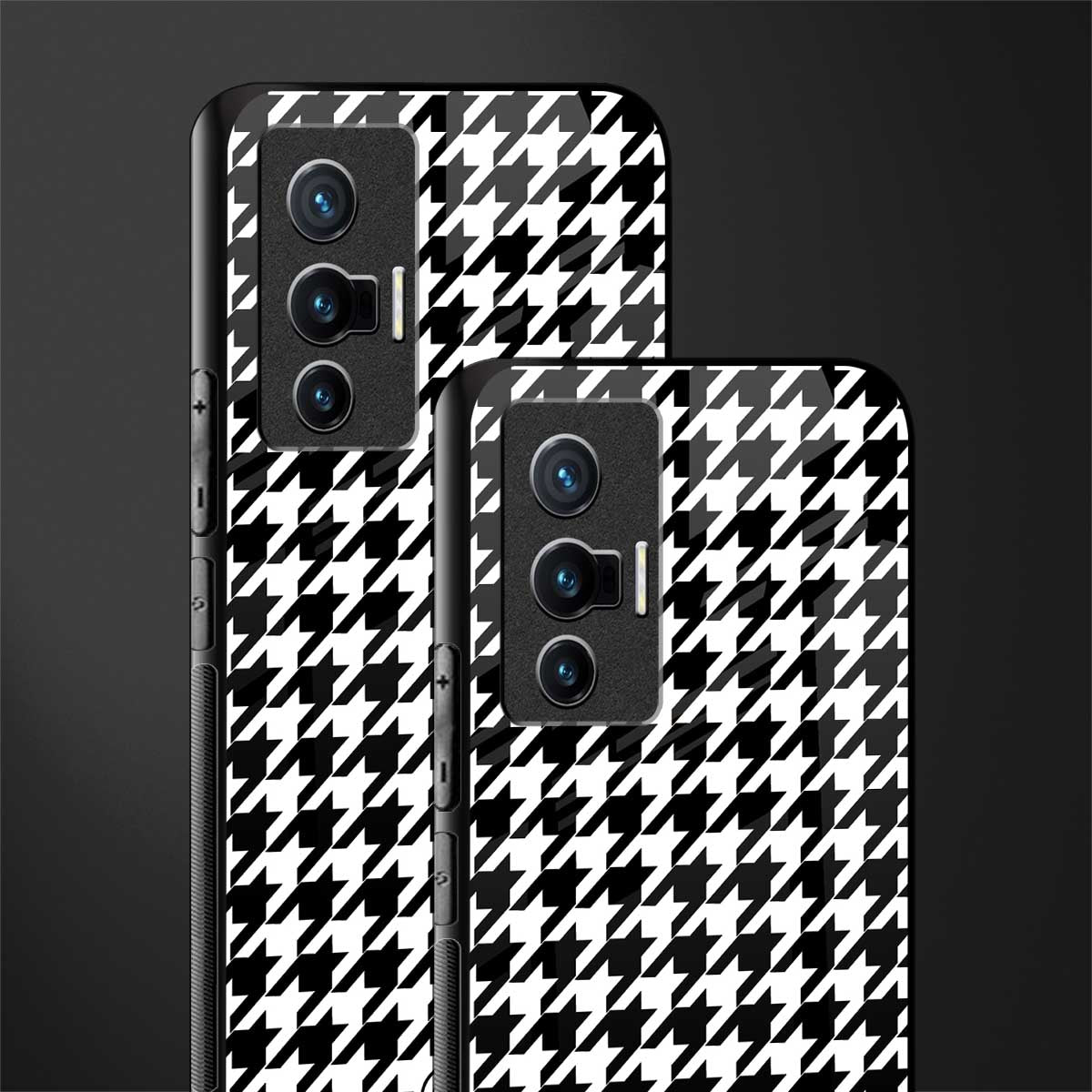 houndstooth classic glass case for vivo x70 image-2