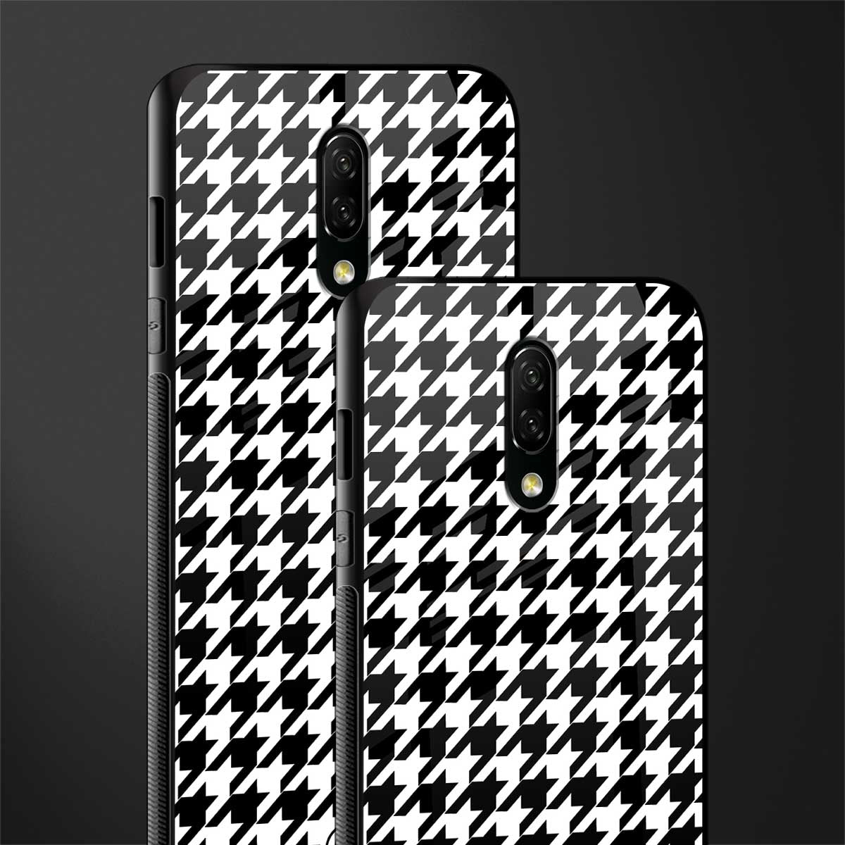 houndstooth classic glass case for oneplus 7 image-2