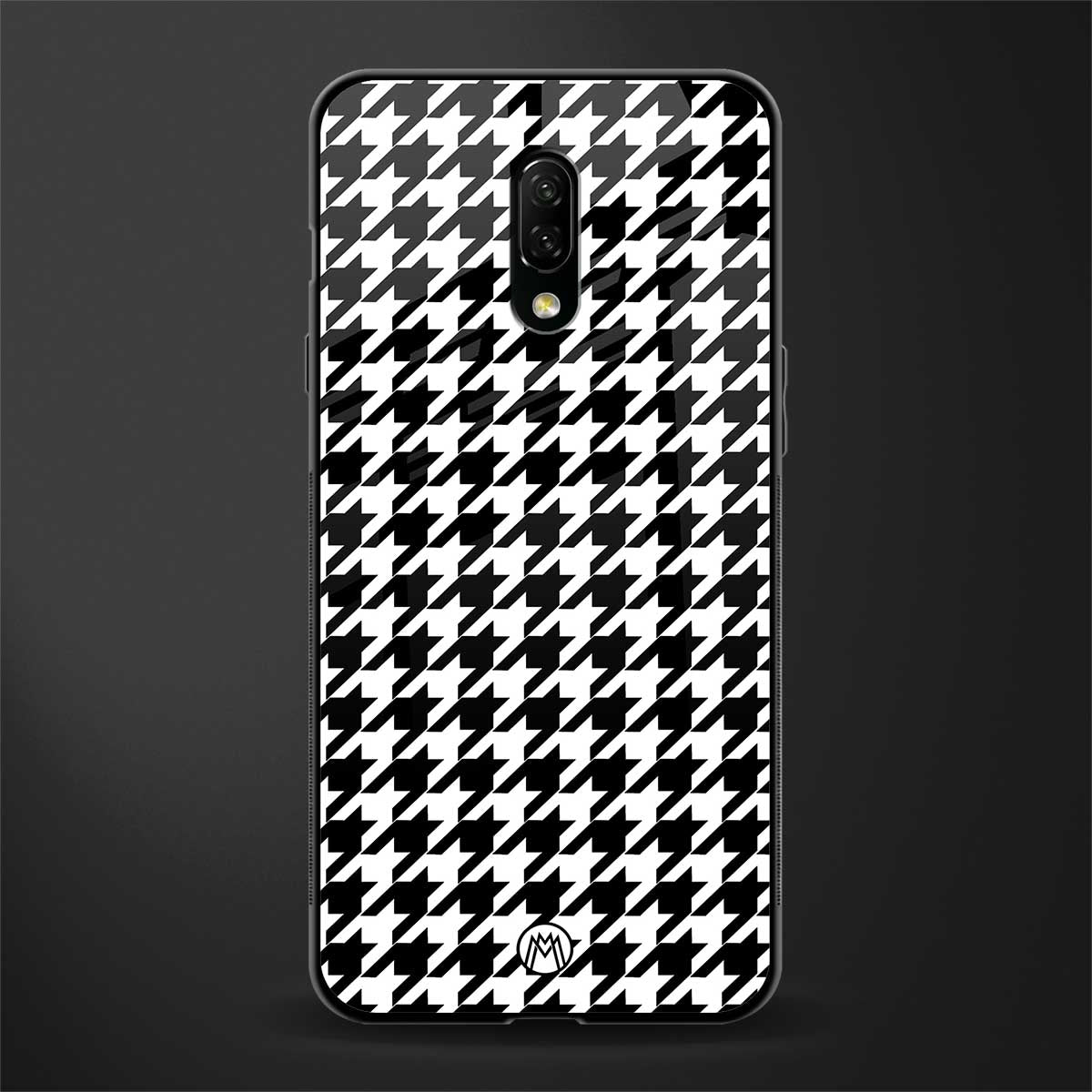 houndstooth classic glass case for oneplus 7 image