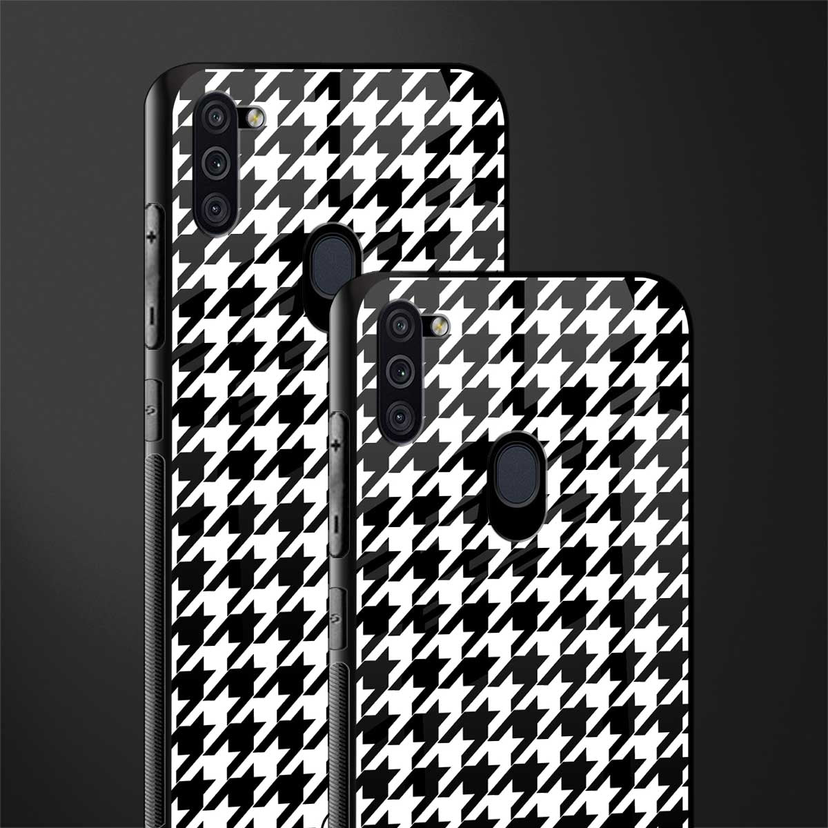 houndstooth classic glass case for samsung galaxy m11 image-2