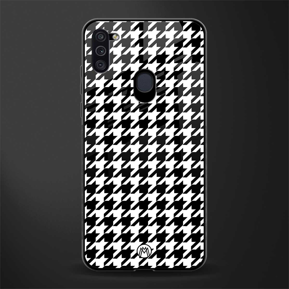 houndstooth classic glass case for samsung galaxy m11 image