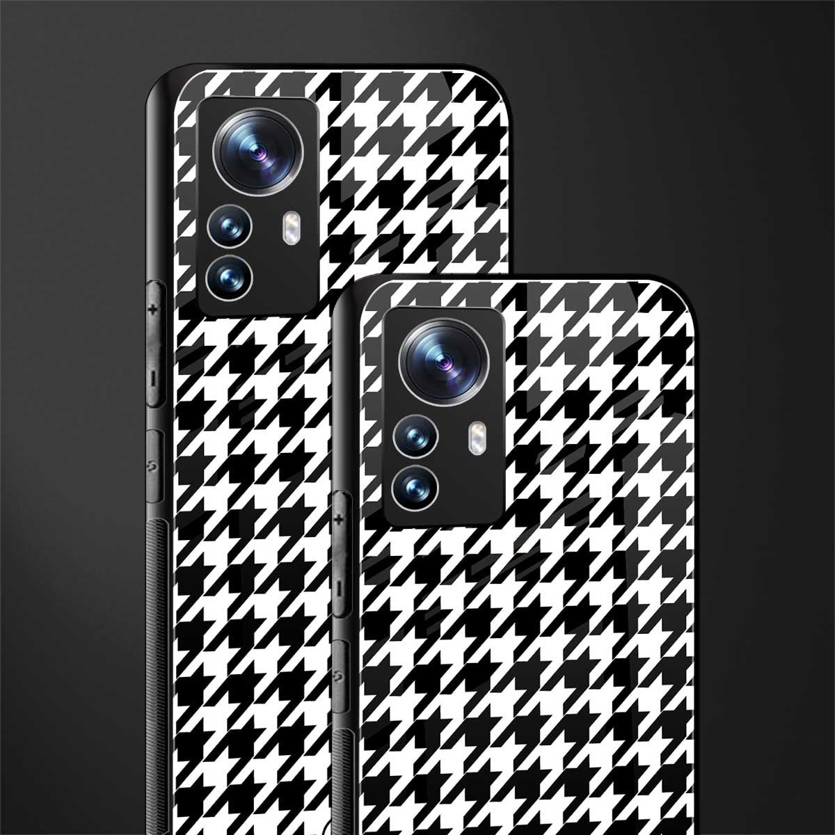 houndstooth classic back phone cover | glass case for xiaomi 12 pro