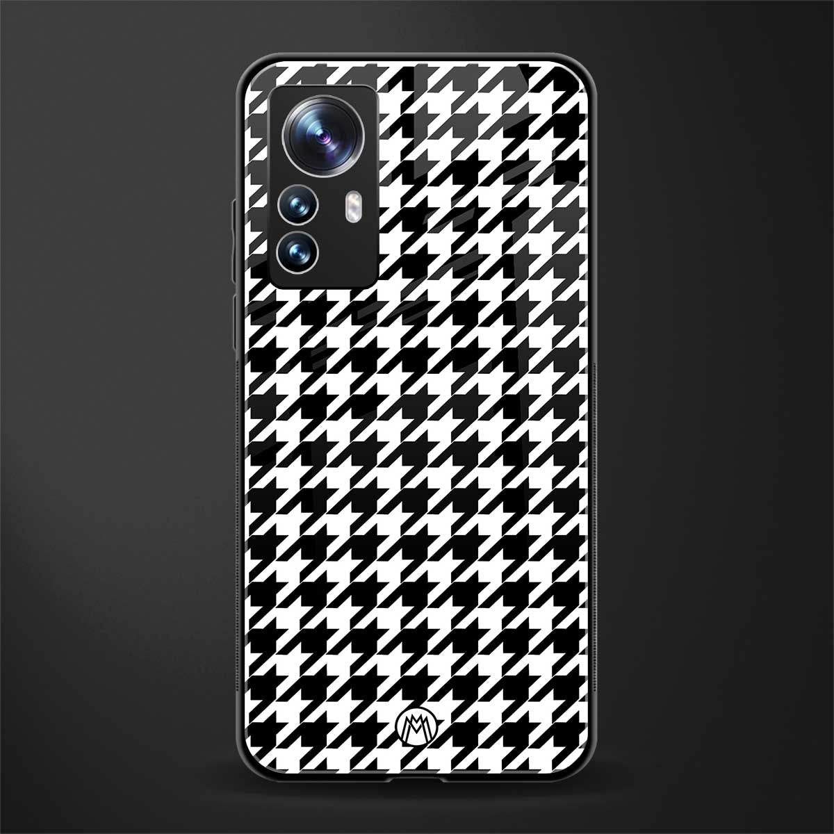 houndstooth classic back phone cover | glass case for xiaomi 12 pro