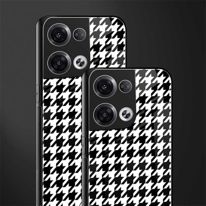 houndstooth classic back phone cover | glass case for oppo reno 8