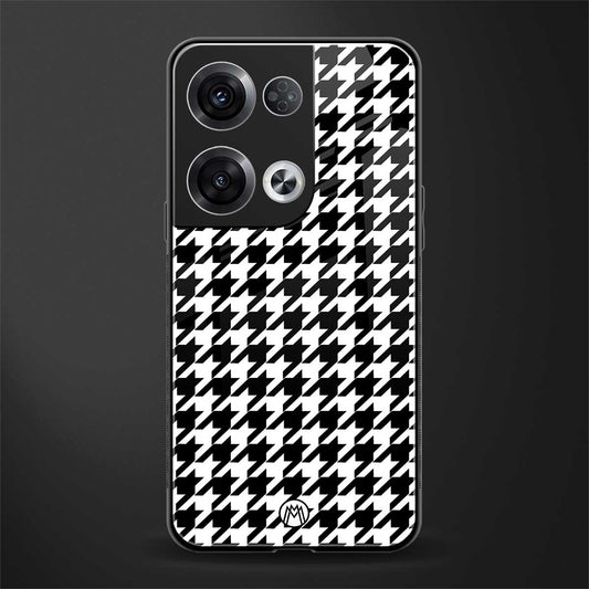 houndstooth classic back phone cover | glass case for oppo reno 8