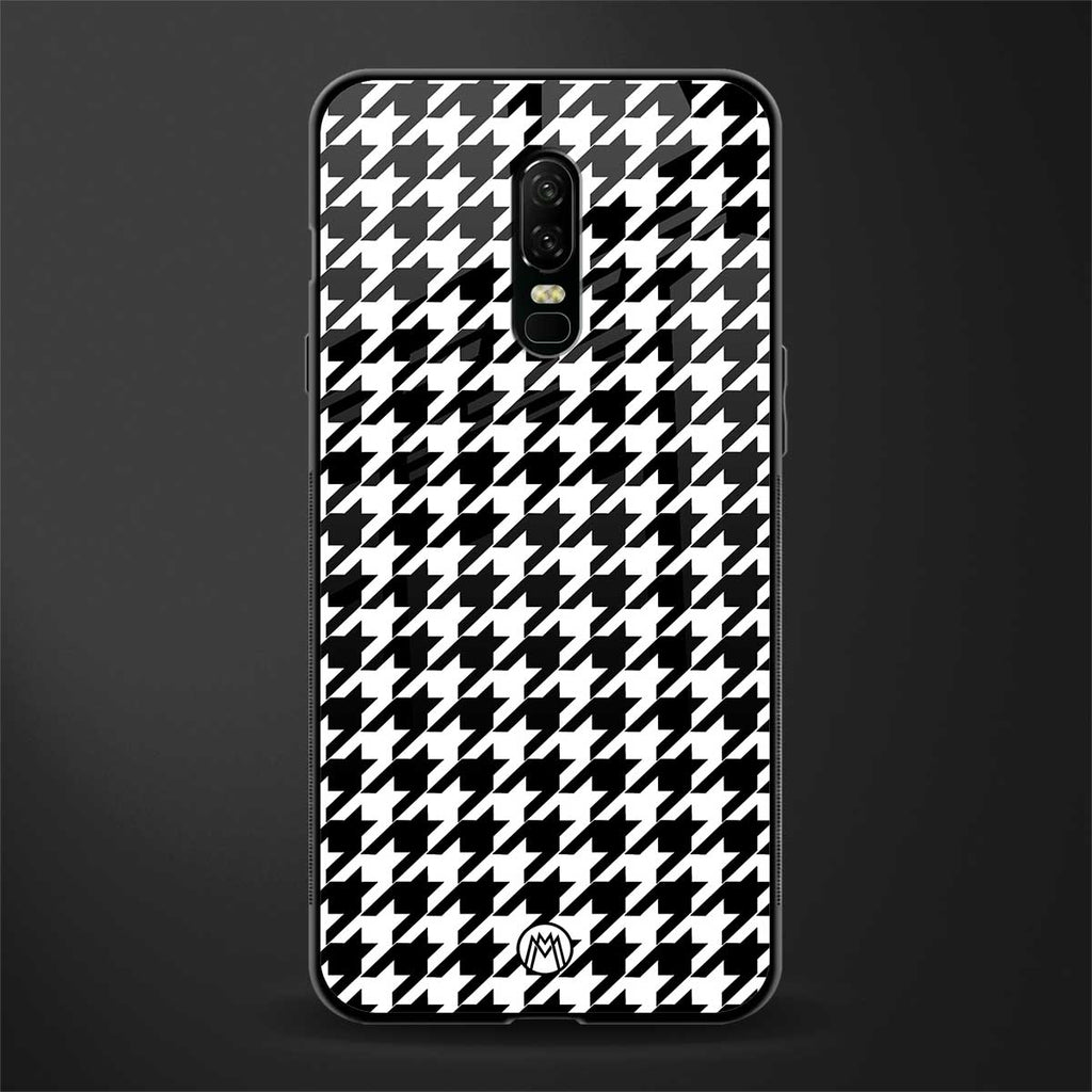 houndstooth classic glass case for oneplus 6 image