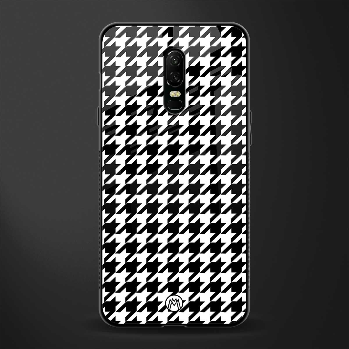 houndstooth classic glass case for oneplus 6 image