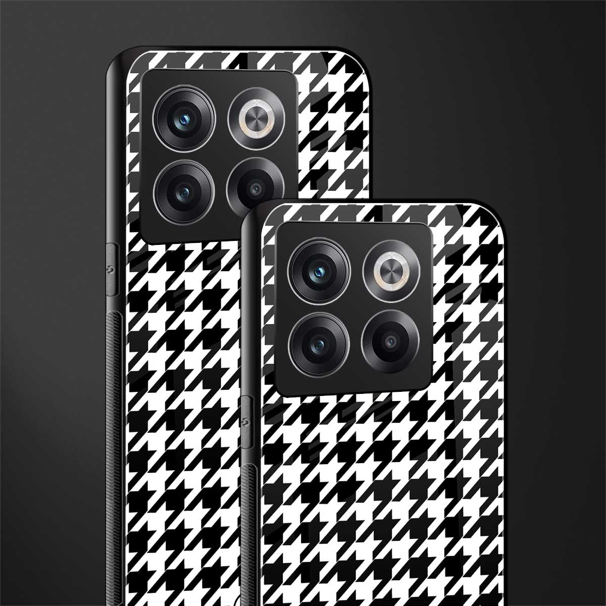 houndstooth classic back phone cover | glass case for oneplus 10t