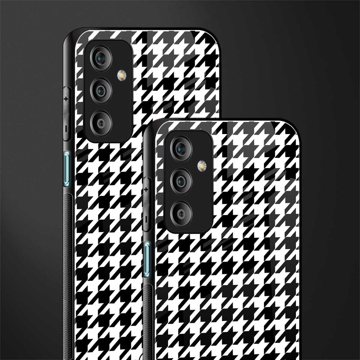 houndstooth classic back phone cover | glass case for samsung galaxy f23 5g