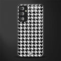 houndstooth classic back phone cover | glass case for samsung galaxy f23 5g