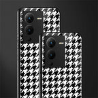 houndstooth classic back phone cover | glass case for vivo v25 pro 5g