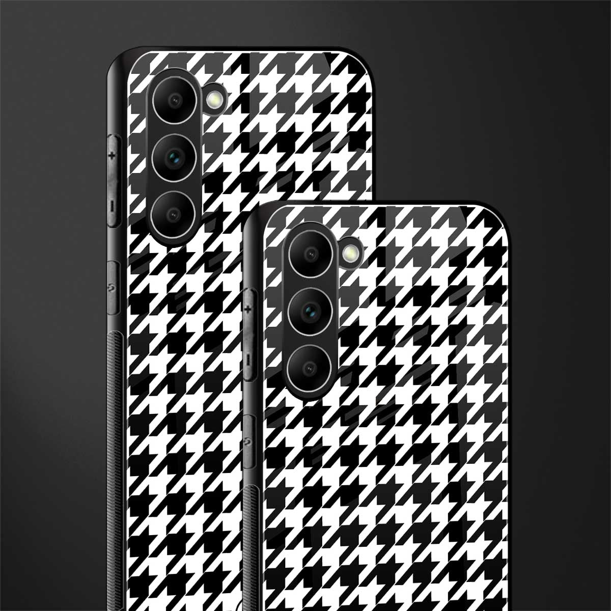 houndstooth classic glass case for phone case | glass case for samsung galaxy s23