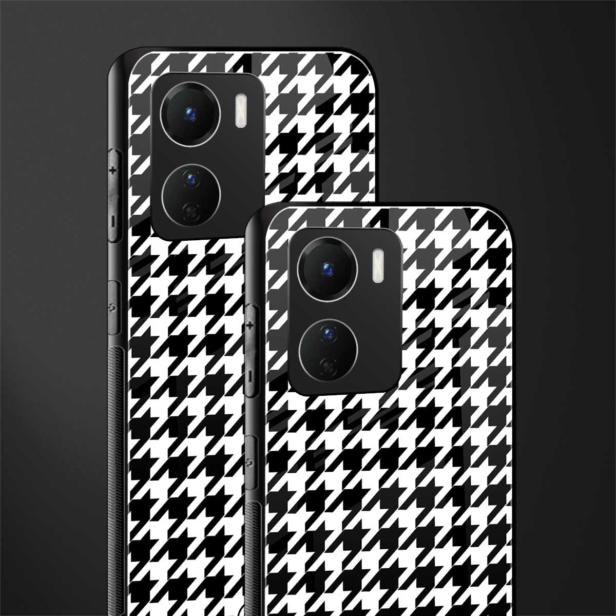 houndstooth classic back phone cover | glass case for vivo y16